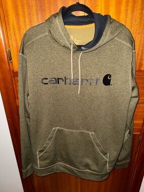 Carhartt Olive Green Logo Pullover Hoodie